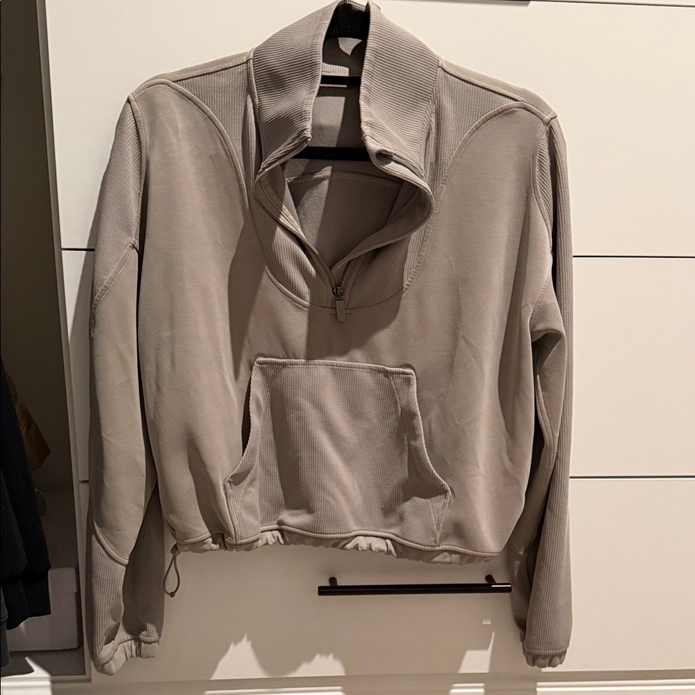 Taupe Lululemon Softstreme Quarter Zip Size 8